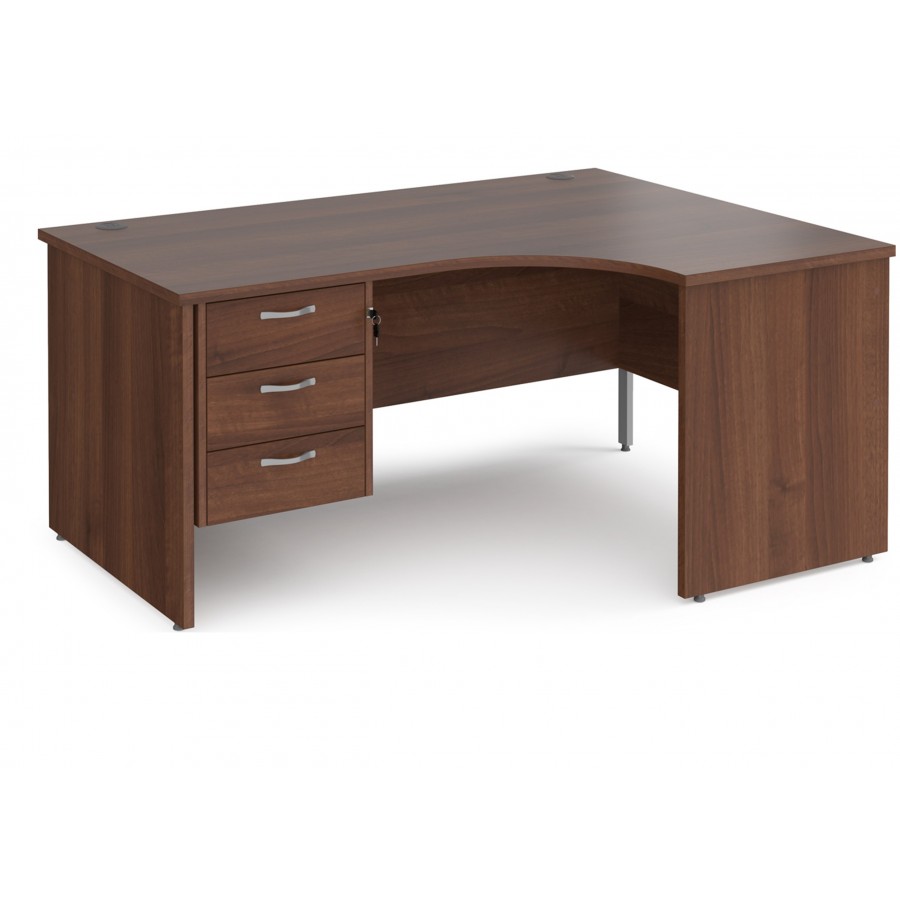 Maestro Panel end Ergonomic desk with Three Drawer Pedestal